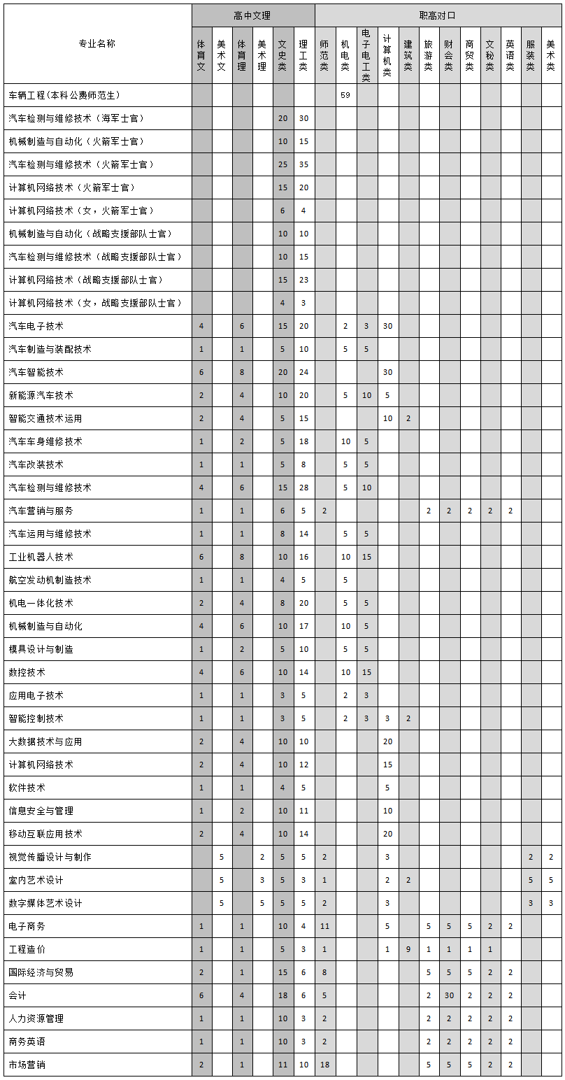 湖南汽車工程職業學院2019年全國高考招生專業計劃(省內).png